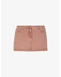 The Kooples - Faded-Wash Mid-Waist Denim Mini Skirt - Lyst