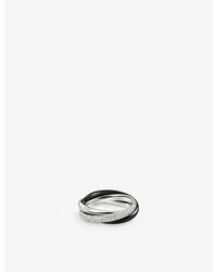 Cartier - Trinity Small 18Ct- Ceramic And 0.46Ct Brilliant-Cut Diamond Ring - Lyst