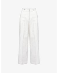Weekend by Maxmara - Zircone Wide-leg Mid-rise Cotton And Linen-blend Trousers - Lyst