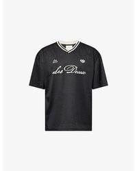Les Deux - Brand-Embroidered Mesh Woven T-Shirt - Lyst