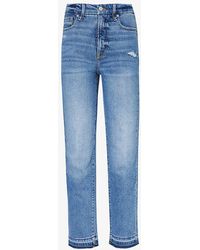 GOOD AMERICAN - Good Classic Raw-hem Straight-leg High-rise Stretch-recycled Denim Jeans - Lyst