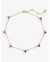 Kate Spade - Station Brass And Cubic Zirconia Necklace - Lyst