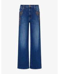 Mother - The Dodger Sneak Embroidered Denim Jeans - Lyst
