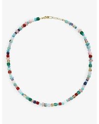 Monica Vinader - Freedom 18Ct-Plated Vermeil Sterling- And Bead Necklace - Lyst