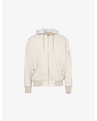 Eleventy - Hooded Two-Buttoned-Pockets Relaxed-Fit Silk Jacket - Lyst