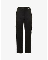 Jonathan Simkhai - Carolina Tapered-leg Mid-rise Satin Trousers - Lyst