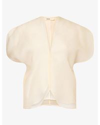 KHAITE - Briar Sheer Silk Blouse - Lyst