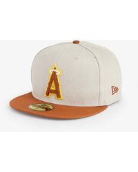 KTZ - 59fifty Los Angeles Angels Brand-embroidered Cotton-twill Cap - Lyst