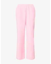 Sporty & Rich - Signature-Logo Krystal Velour Jogging Bottoms - Lyst
