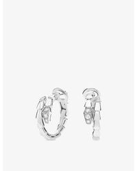 BVLGARI - Serpenti Viper 18Ct And 0.18Ct Diamond Hoop Earrings - Lyst