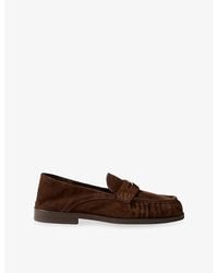 Claudie Pierlot - Embellished Suede Flat Loafers - Lyst