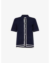 CHE - Jorge Button-Through Knitted Polo Top - Lyst