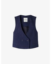 Sandro - Tailored Sequin-Embellished Woven Waistcoat - Lyst