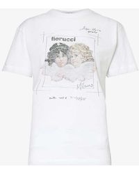 Fiorucci - Postcard Angel-print Organic-cotton Jersey T-shirt - Lyst