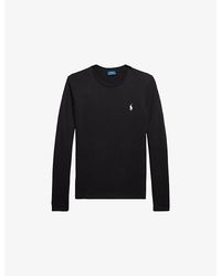 Polo Ralph Lauren - Logo-Embroidered Long-Sleeve Cotton Top - Lyst