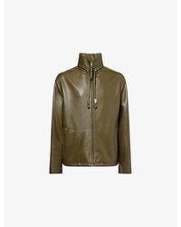 Loewe - Relaxed-Fit High-Neck Leather Jacket - Lyst