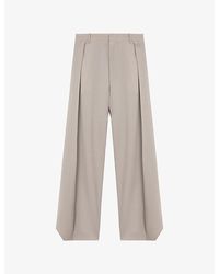 Loewe - Layered-Panel Wide-Leg High-Rise Wool-Blend Trousers - Lyst