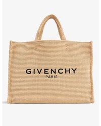 Givenchy - G-tote Large Logo-embroidered Raffia Tote Bag - Lyst