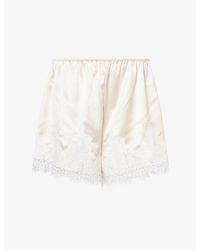 Dissh - Selene Lace-Trim Satin Shorts - Lyst