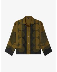 Soeur - Aragon Graphic-print Long-sleeve Silk Shirt - Lyst