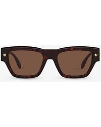 Alexander McQueen - Am0409s Square-frame Tortoiseshell Acetate Sunglasses - Lyst