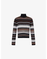 ME+EM - Striped High-Neck Wool-Blend Jumper - Lyst