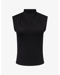 ME+EM - High-Neck Draped Jersey Top - Lyst