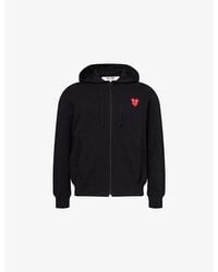 COMME DES GARÇONS PLAY - Double-Heart Embroidered Cotton Hoody - Lyst