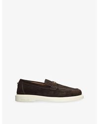 Versace - Branded Suede Loafers - Lyst