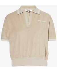 Sporty & Rich - Syracuse Logo-embroidered Cotton-terry Polo Shirt X - Lyst