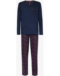 Hanro - Paisley-pattern Regular-fit Cotton-jersey Pyjamas - Lyst