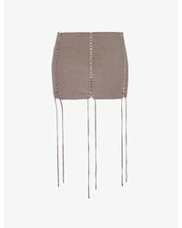 Jaded London - Vargo Lace-Up Woven-Blend Mini Skirt - Lyst