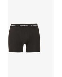Calvin Klein - Pack Of Three Solid Classic-fit Cotton-jersey Boxer Brief - Lyst
