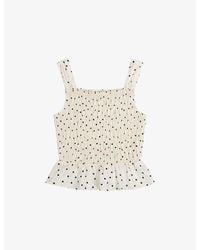 OMNES - Rain Polka-Dot Shirred Cotton Top - Lyst