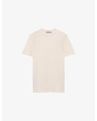 Prada - Triangle-Appliqué Logo-Embroidery Cotton-Jersey T-Shirt - Lyst
