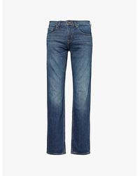7 For All Mankind - The Straight Threadlike Straight-leg Stretch-denim Jeans - Lyst