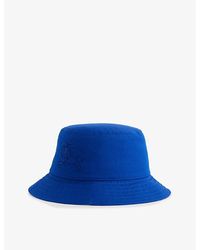 Burberry - Brand-embroidered Wide-brim Cotton Bucket Hat - Lyst