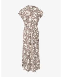 ME+EM - Asymmetric Graphic-Pattern Woven Maxi Dress - Lyst