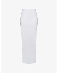 House Of Cb - Lyra V-Back Draped Stretch-Cotton Maxi Skirt - Lyst