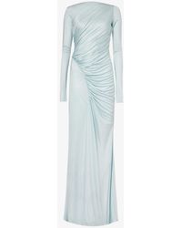 Givenchy - Draped Flared-hem Woven Midi Dress - Lyst