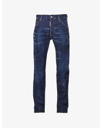 DSquared² - Vy Blue Cool Guy Slim-fit Tapered-leg Stretch-denim Jeans - Lyst