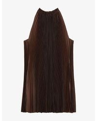 Reiss - Astrid Pleated High-Neck Stretch-Woven Mini Dress - Lyst