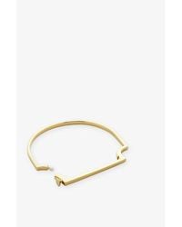 Monica Vinader - Signature Skinny 18Ct-Plated Vermeil Bangle Bracelet - Lyst