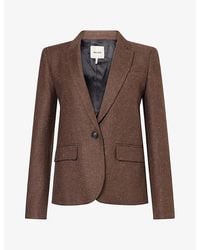 ME+EM - Flecked Single-Breasted Woven Blazer - Lyst