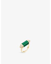 Cartier - Les Berlingots De 18Ct-, 0.33Ct Brilliant-Cut Diamond And Malachite Cocktail Ring - Lyst