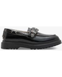 AllSaints - Hanbury Buckle-embellished Leather Loafers - Lyst
