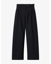 KHOKI - Pleats Pinstripe Wool-Blend Trousers - Lyst