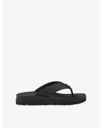 Prada - Triangle-Logo Rubber Thong Sandals - Lyst