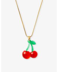 Crystal Haze Jewelry - Pop The Cherry 18ct Yellow -plated Brass And Resin Pendant Necklace - Lyst