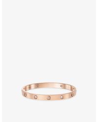 Cartier - Love Classic Brushed 18Ct Rose- And 0.42Ct Diamond Bracelet - Lyst